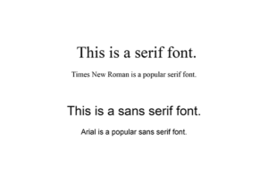 Serif vs sans serif
