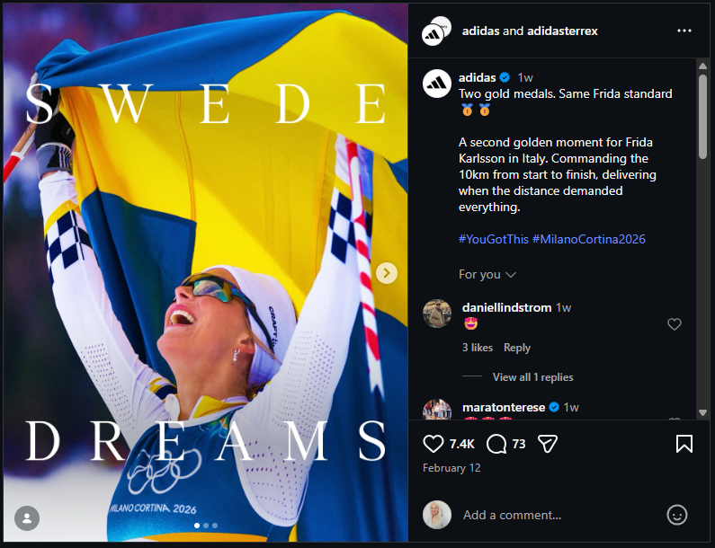 Frida Karlsson eriloaga olümpiareklaam Adidas