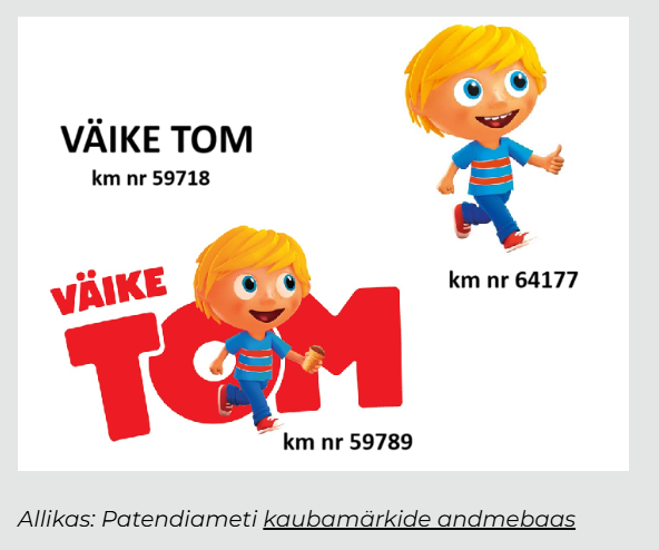 Väike Tom kaubamärk Eesti Patendiamet